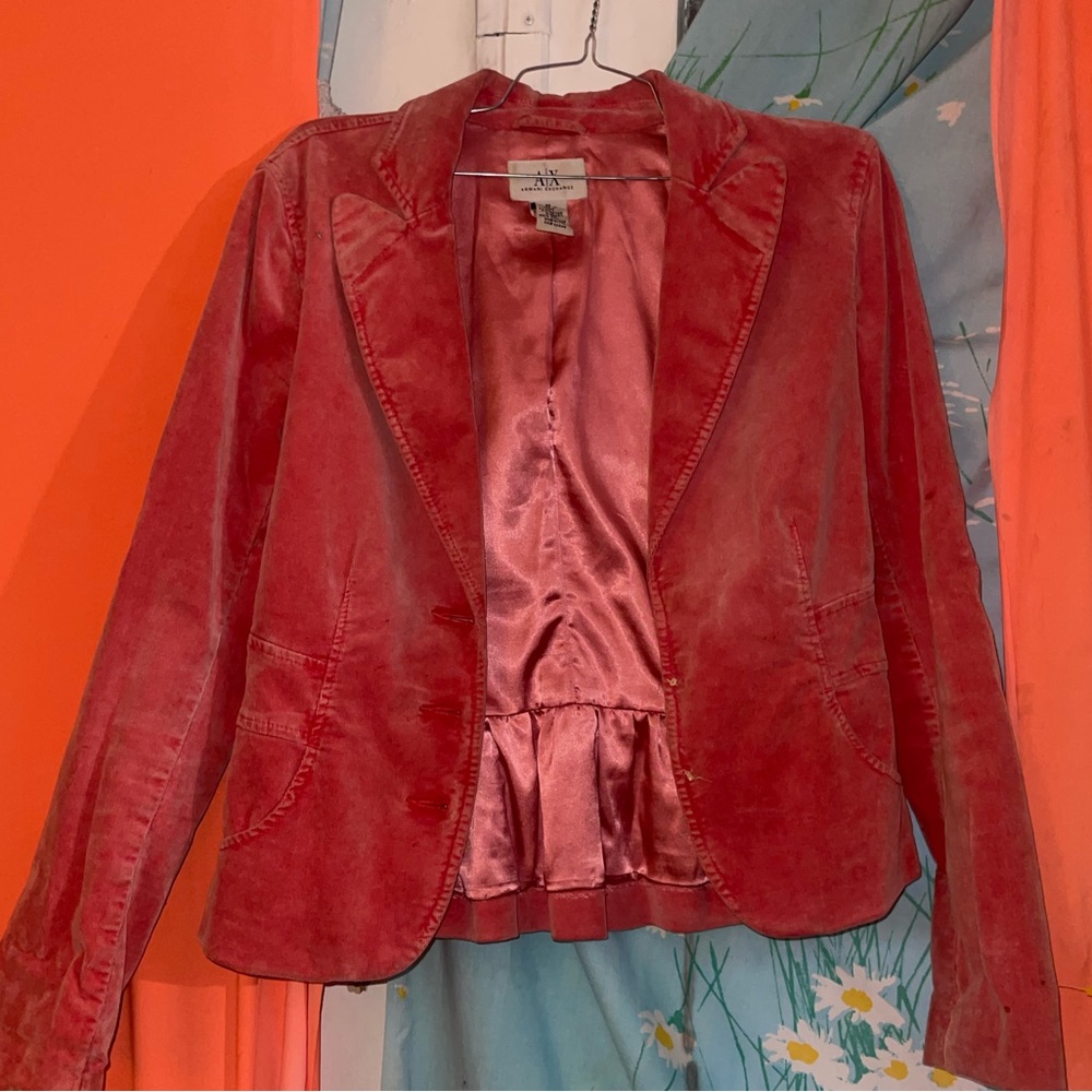 Armani Exchange Womens Blazer Pink Courdoroy Cotton FAIR CONDITION! No Buttons M